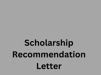 Scholarship Recommendation Letter